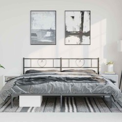 Cadre de lit métal sans matelas avec tête de lit noir 183x213cm 