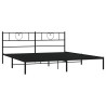 Cadre de lit métal sans matelas avec tête de lit noir 183x213cm 
