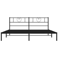 Cadre de lit métal sans matelas avec tête de lit noir 183x213cm 