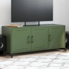 Meuble TV vert olive 100,5x39x43,5 cm acier 