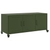 Meuble TV vert olive 100,5x39x43,5 cm acier 