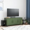 Meuble TV vert olive 100,5x39x43,5 cm acier 