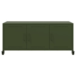 Meuble TV vert olive 100,5x39x43,5 cm acier 