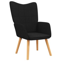 Chaise de relaxation Noir Tissu 