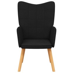Chaise de relaxation Noir Tissu 
