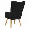 Chaise de relaxation Noir Tissu 