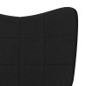 Chaise de relaxation Noir Tissu 