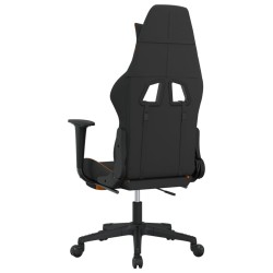 Chaise de jeu avec repose-pied Noir et orange Tissu 