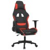 Chaise de jeu avec repose-pied Noir et rouge Tissu 