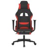 Chaise de jeu avec repose-pied Noir et rouge Tissu 