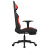 Chaise de jeu avec repose-pied Noir et rouge Tissu 