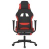 Chaise de jeu de massage avec repose-pied Noir et rouge Tissu 