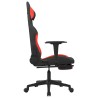 Chaise de jeu de massage avec repose-pied Noir et rouge Tissu 
