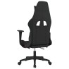 Chaise de jeu de massage avec repose-pied Noir et rouge Tissu 