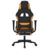 Chaise de jeu de massage avec repose-pied Noir et orange Tissu 