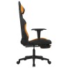 Chaise de jeu de massage avec repose-pied Noir et orange Tissu 