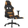 Chaise de jeu de massage avec repose-pied Noir et orange Tissu 