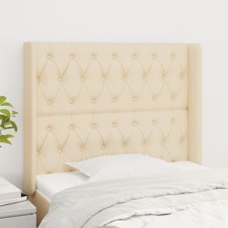 Tête de lit avec oreilles Crème 93x16x118/128 cm Tissu 