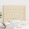 Tête de lit avec oreilles Crème 93x16x118/128 cm Tissu 