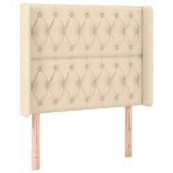 Tête de lit avec oreilles Crème 93x16x118/128 cm Tissu 