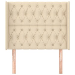 Tête de lit avec oreilles Crème 93x16x118/128 cm Tissu 