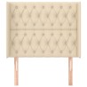 Tête de lit avec oreilles Crème 93x16x118/128 cm Tissu 