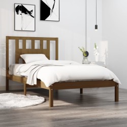 Cadre de lit sans matelas marron miel bois massif 100x200 cm 