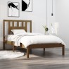 Cadre de lit sans matelas marron miel bois massif 100x200 cm 