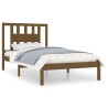 Cadre de lit sans matelas marron miel bois massif 100x200 cm 