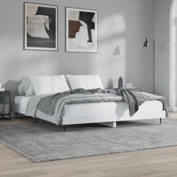 Cadre de lit sans matelas blanc 160x200 cm bois d'ingénierie 