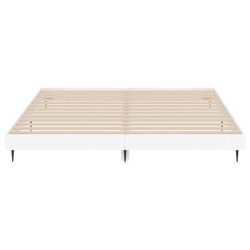 Cadre de lit sans matelas blanc 160x200 cm bois d'ingénierie 
