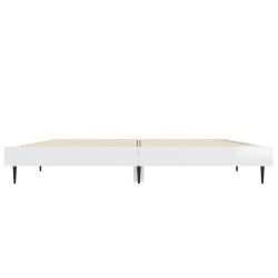 Cadre de lit sans matelas blanc brillant 140x190 cm 