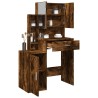 Coiffeuse avec armoire chêne fumé 80x35x132 cm 