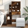 Coiffeuse avec armoire chêne fumé 80x35x132 cm 
