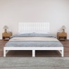 Tête de lit murale Blanc 185x3x60 cm Bois massif de pin 