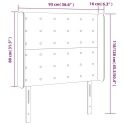 Tête de lit à LED Vert foncé 93x16x118/128 cm Velours 