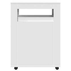 Meuble étroit de salle de bain à roulettes blanc 