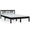 Cadre de lit sans matelas noir bois massif 120x200 cm 