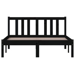 Cadre de lit sans matelas noir bois massif 120x200 cm 