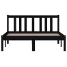 Cadre de lit sans matelas noir bois massif 120x200 cm 