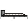 Cadre de lit sans matelas noir bois massif 120x200 cm 
