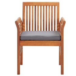 Chaise à dîner de jardin avec coussin Bois d'acacia massif 