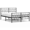 Cadre de lit métal sans matelas avec pied de lit noir 120x200cm 