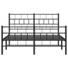 Cadre de lit métal sans matelas avec pied de lit noir 120x200cm 