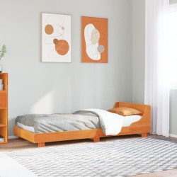 Cadre de lit sans matelas cire marron 100x200cm bois pin massif 