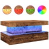 Table basse avec lumières LED vieux bois 90x50x40 cm 