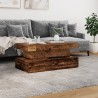 Table basse avec lumières LED vieux bois 90x50x40 cm 