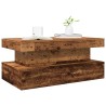 Table basse avec lumières LED vieux bois 90x50x40 cm 