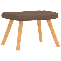 Chaise de relaxation avec tabouret Marron Tissu 