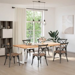Pieds de table à manger en T 2 pièces Blanc 50 x 35 x (72-73) cm Acier 